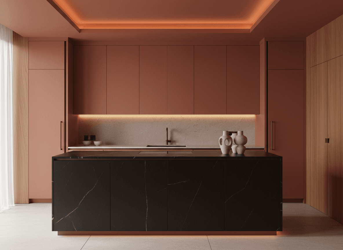 Cozinha coral premium para pedido de orçamento